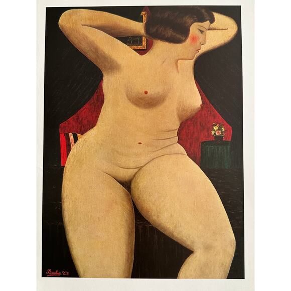 Woman With Raised Arms, Camille Bombois, Naive Art, Book Page, ~ 250727-WH 190 A - Picture 2 of 2